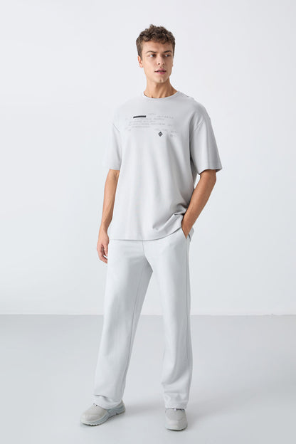 Stone Cotton Thick Soft Textured Oversize Fit Printed Men's T-Shirt - 88326