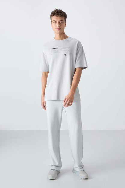 Stone Cotton Thick Soft Textured Oversize Fit Printed Men's T-Shirt - 88326