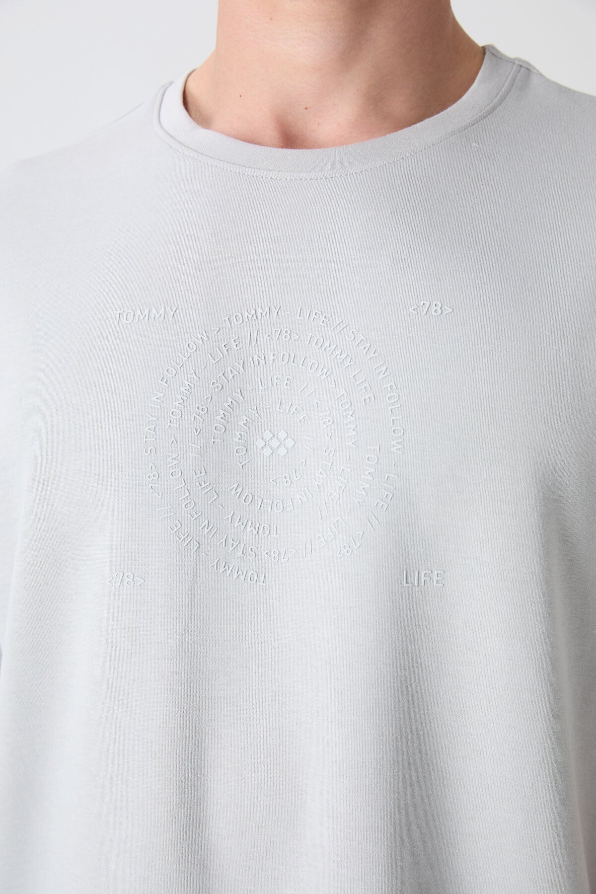 Stone Cotton Thick Soft Textured Oversize Fit Printed Men's T-Shirt - 88324