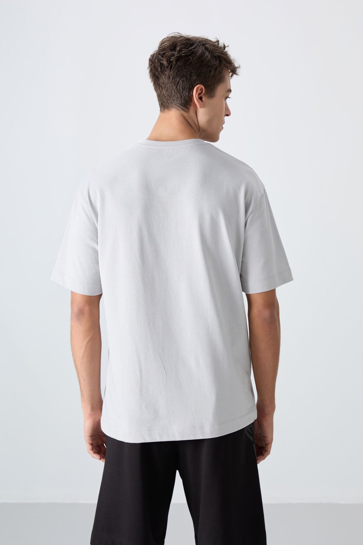 Stone Cotton Thick Soft Textured Oversize Fit Printed Men's T-Shirt - 88331