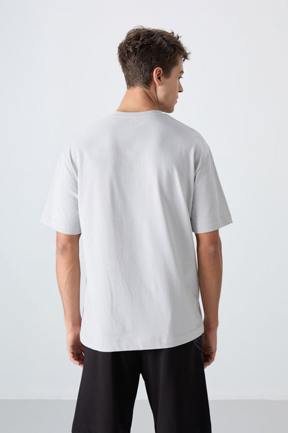 Stone Cotton Thick Soft Textured Oversize Fit Printed Men's T-Shirt - 88331