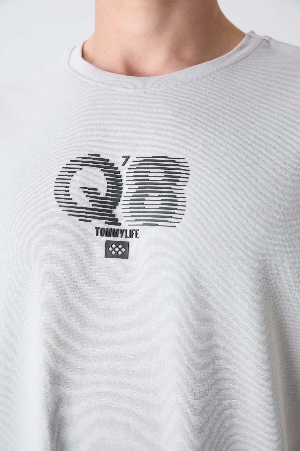 Stone Cotton Thick Soft Textured Oversize Fit Printed Men's T-Shirt - 88333
