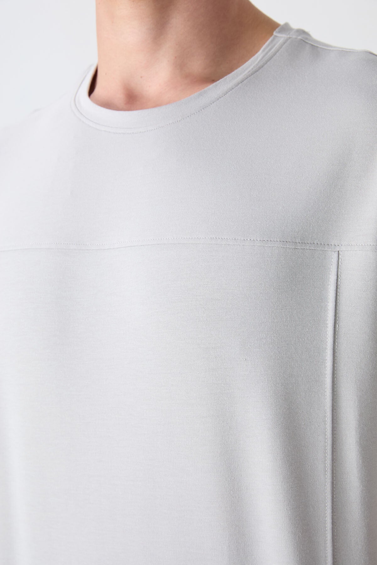 Stone Washed Cotton Thick Soft Textured Oversize Fit Basic Men's T-Shirt - 88349