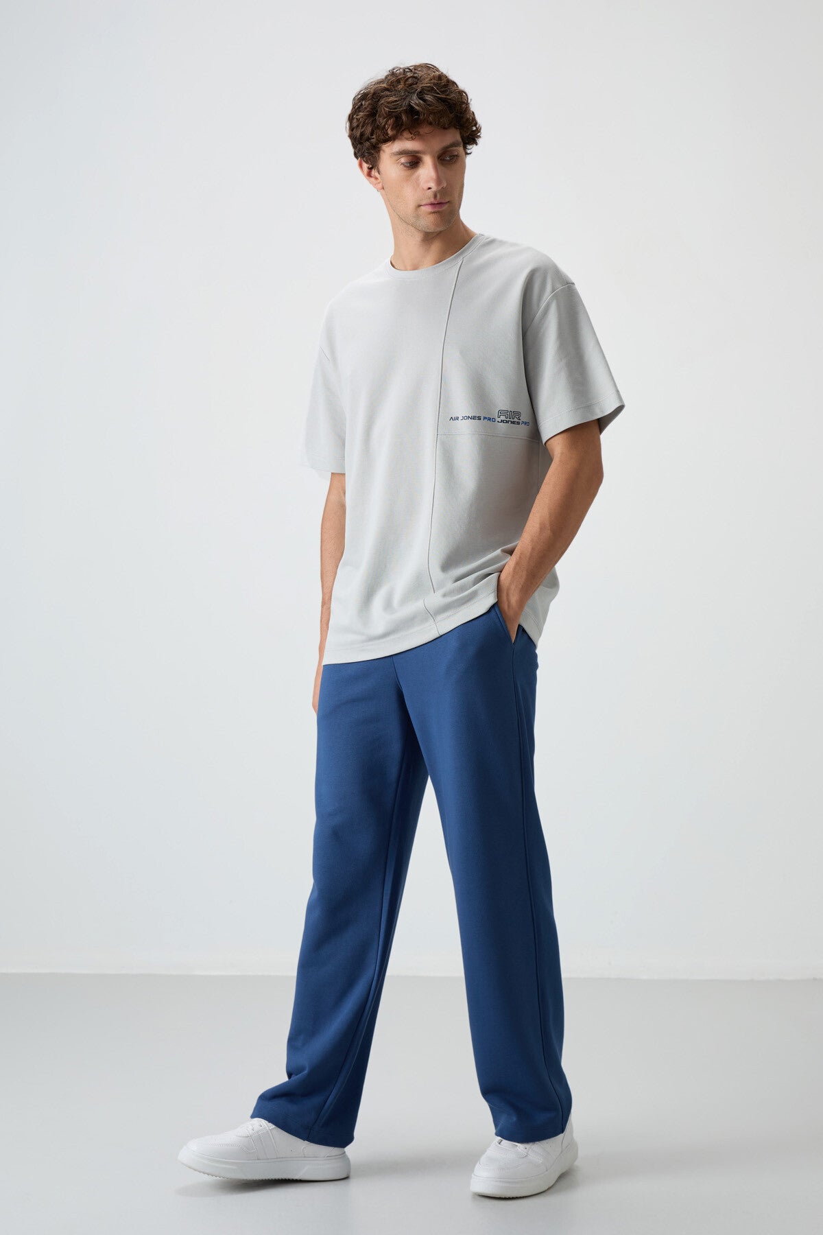 Stone Cotton Thick Textured Surface Oversize Fit Printed Men's T-Shirt - 88370