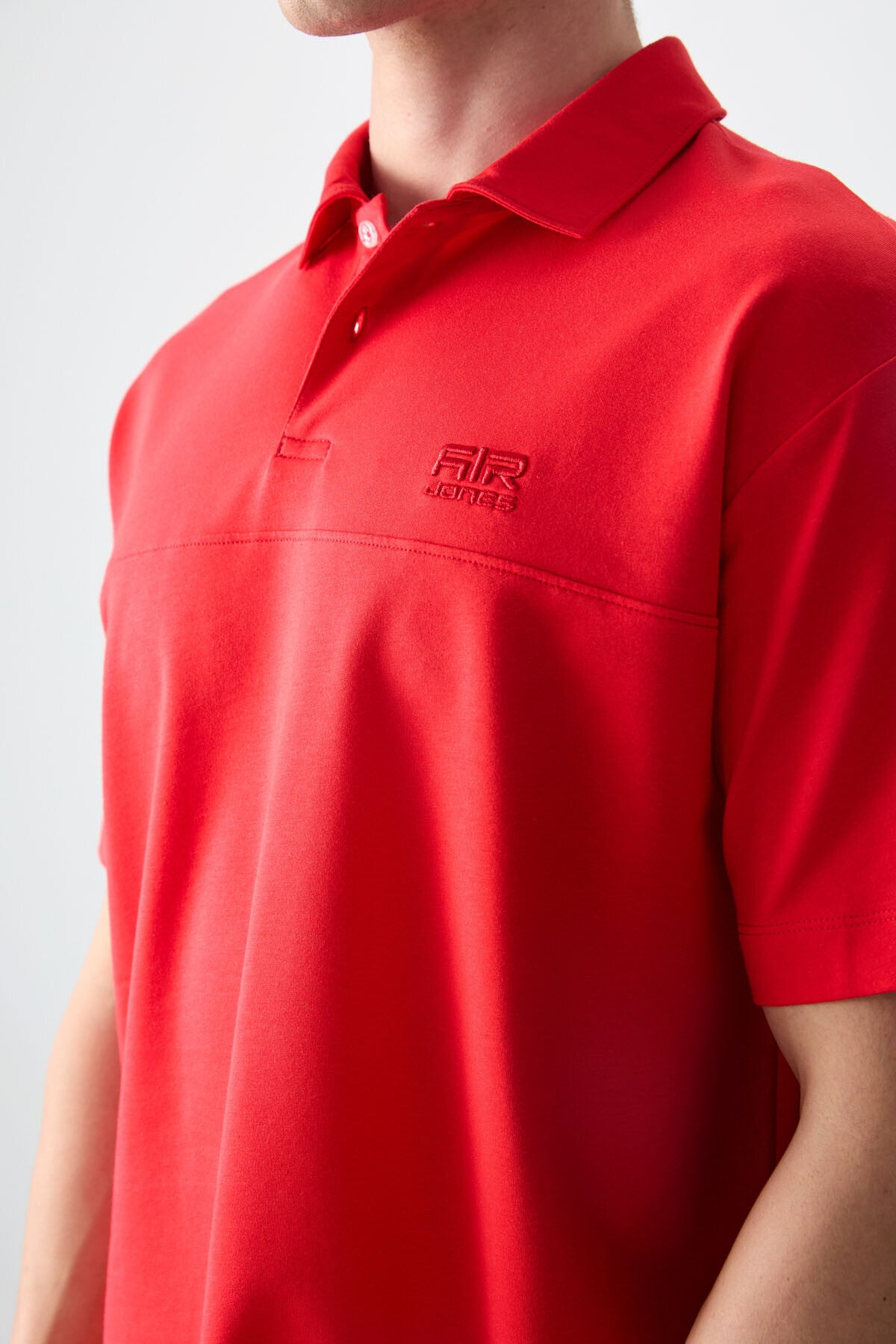 Fiesta Cotton Thick Soft Textured Polo Collar Oversize Fit Basic Men's T-Shirt - 88382