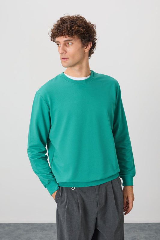 Cotton Soft Textured Standard Fit Basic Men's Sweatshirt - 88363