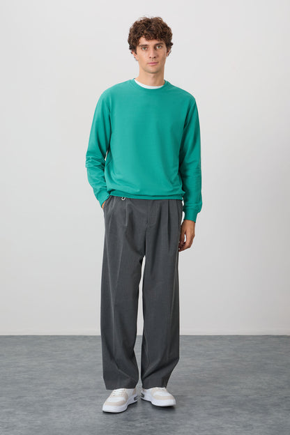 Cotton Soft Textured Standard Fit Basic Men's Sweatshirt - 88363