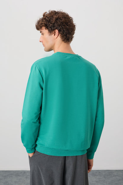 Cotton Soft Textured Standard Fit Basic Men's Sweatshirt - 88363