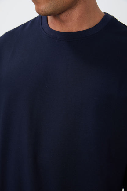 Indigo Cotton Soft Textured Standard Fit Basic Men's Sweatshirt - 88363