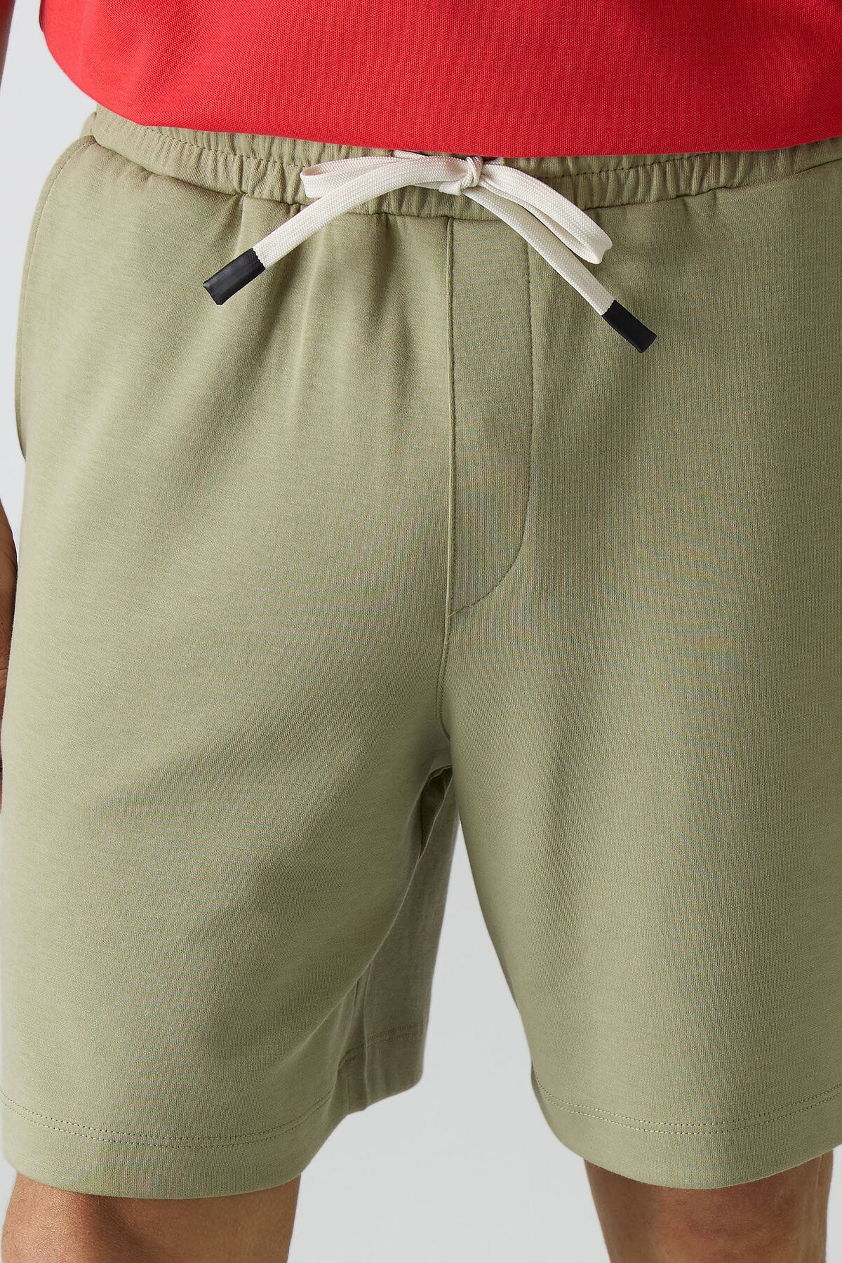 Open Green Almond Cotton Thick Soft Textured Comfort Fit Basic Men's Shorts - 81274