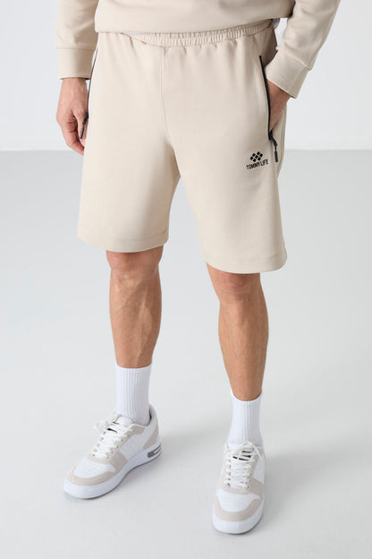 Men's Standard Fit Laced Shorts with Hidden Zipper and Back Pocket - 81136