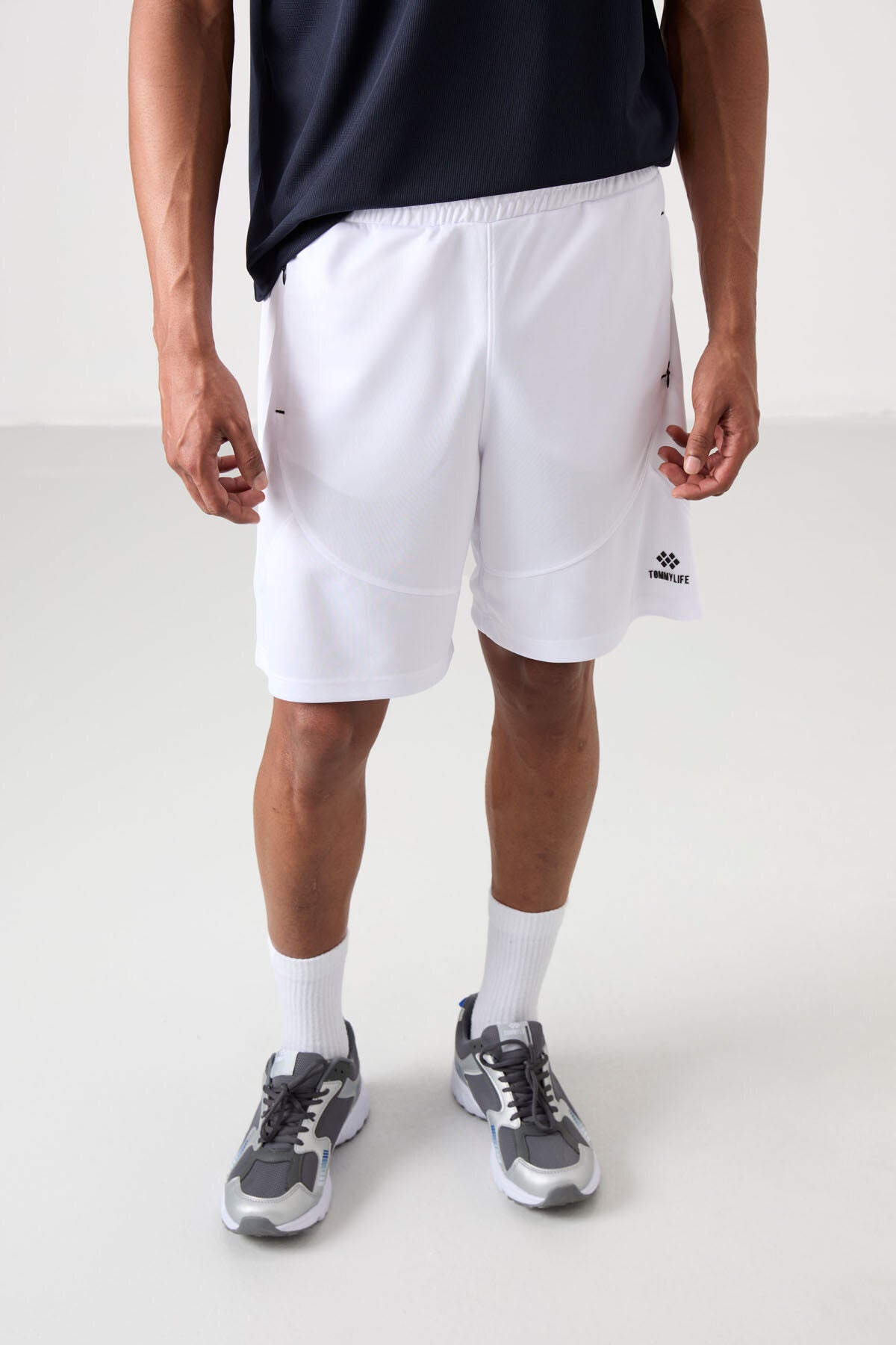 White Polyester Thick Soft Comfort Fit Men's Shorts - 81271