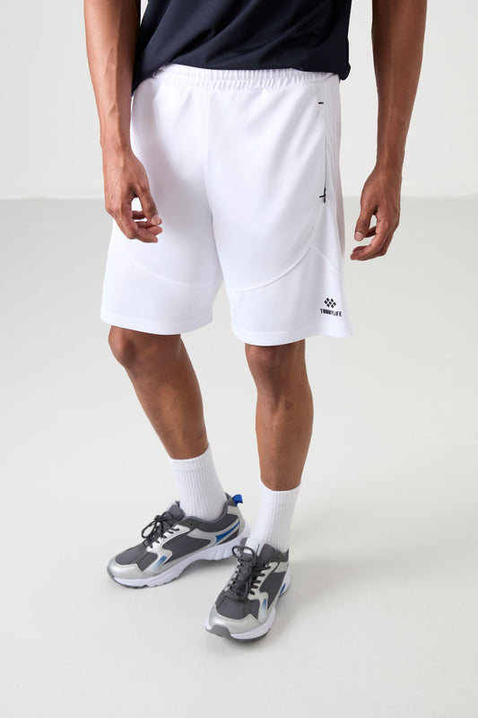 White Polyester Thick Soft Comfort Fit Men's Shorts - 81271