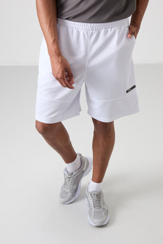 White Polyester Thick Soft Comfort Fit Men's Shorts - 81272