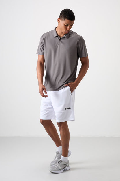 White Polyester Thick Soft Comfort Fit Men's Shorts - 81272