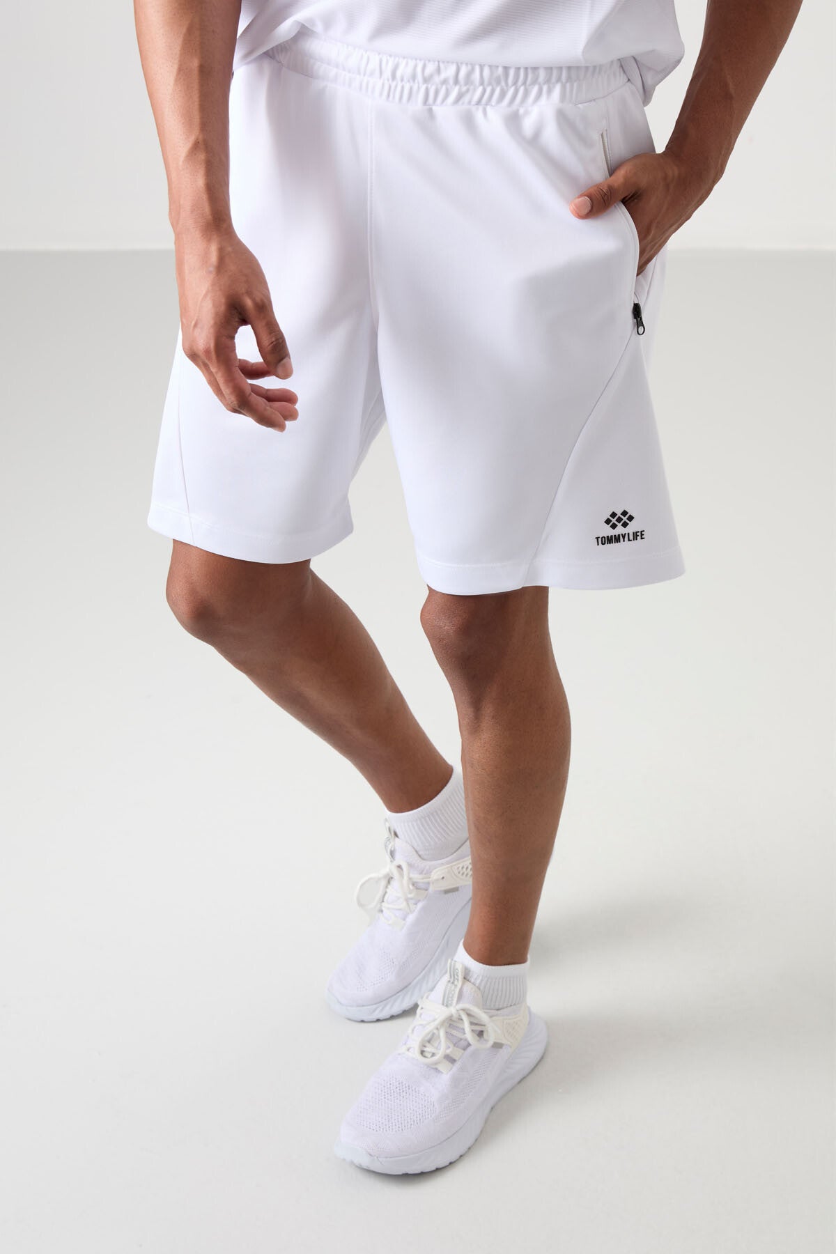 White Polyester Thick Soft Comfort Fit Men's Shorts - 81273