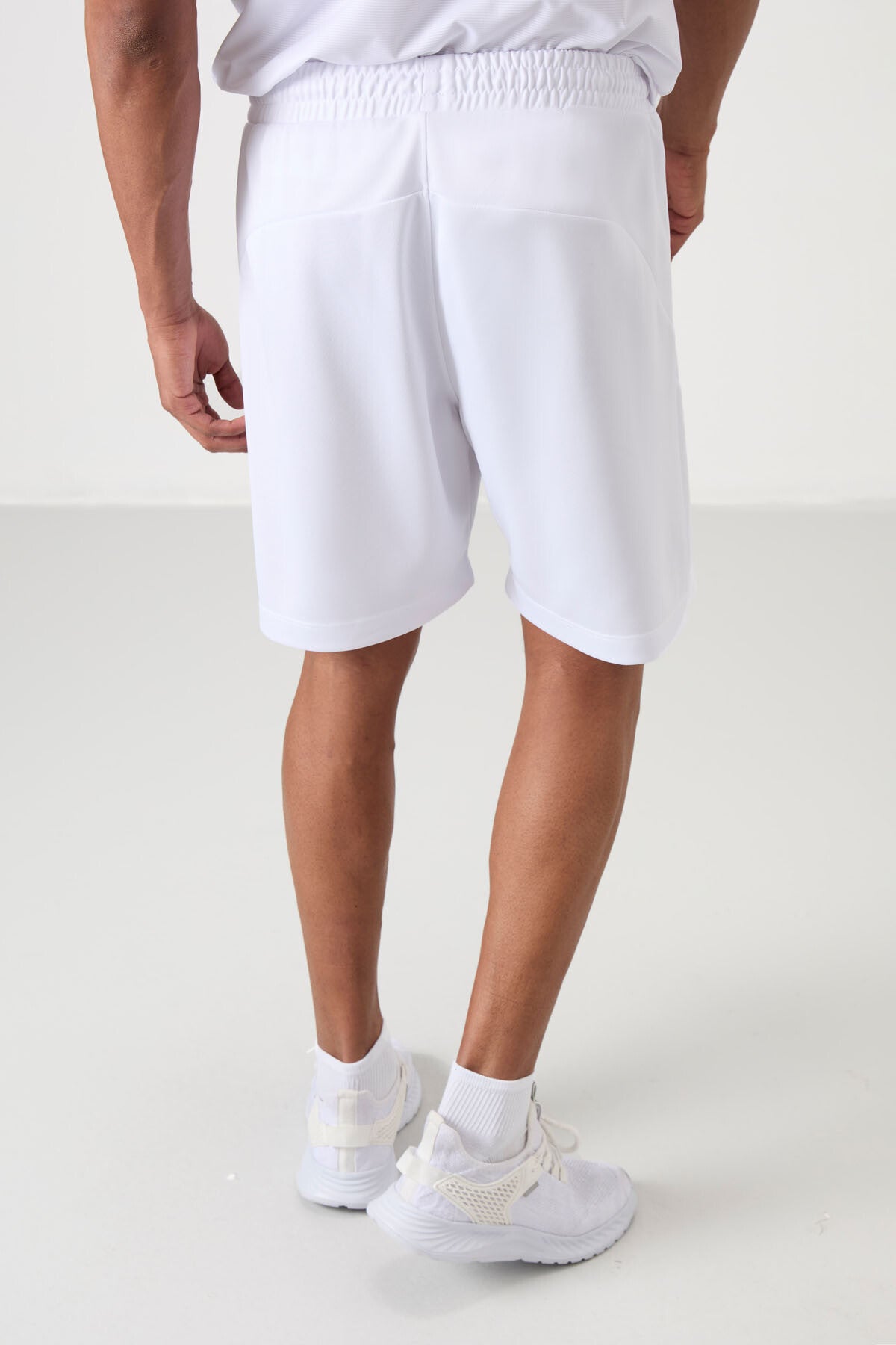 White Polyester Thick Soft Comfort Fit Men's Shorts - 81273