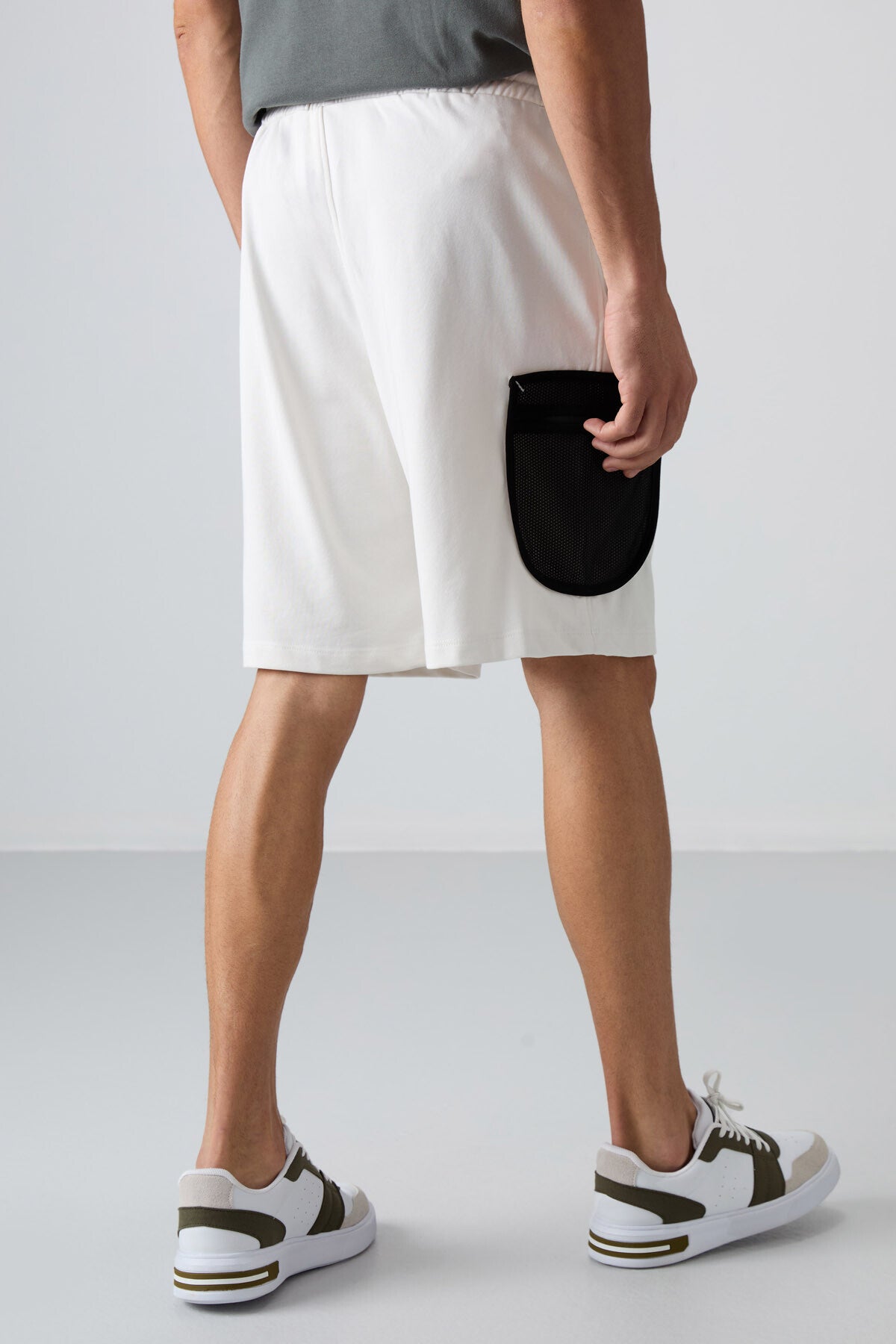 Beige Cotton Thick Soft Textured Comfort Fit Printed Men's Shorts - 81266