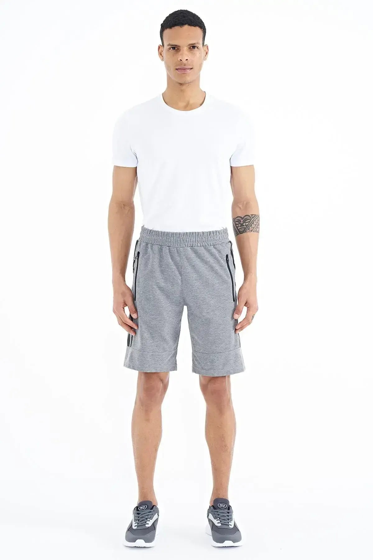 Clive Gray Melange Standard Fit Men's Shorts - 81249