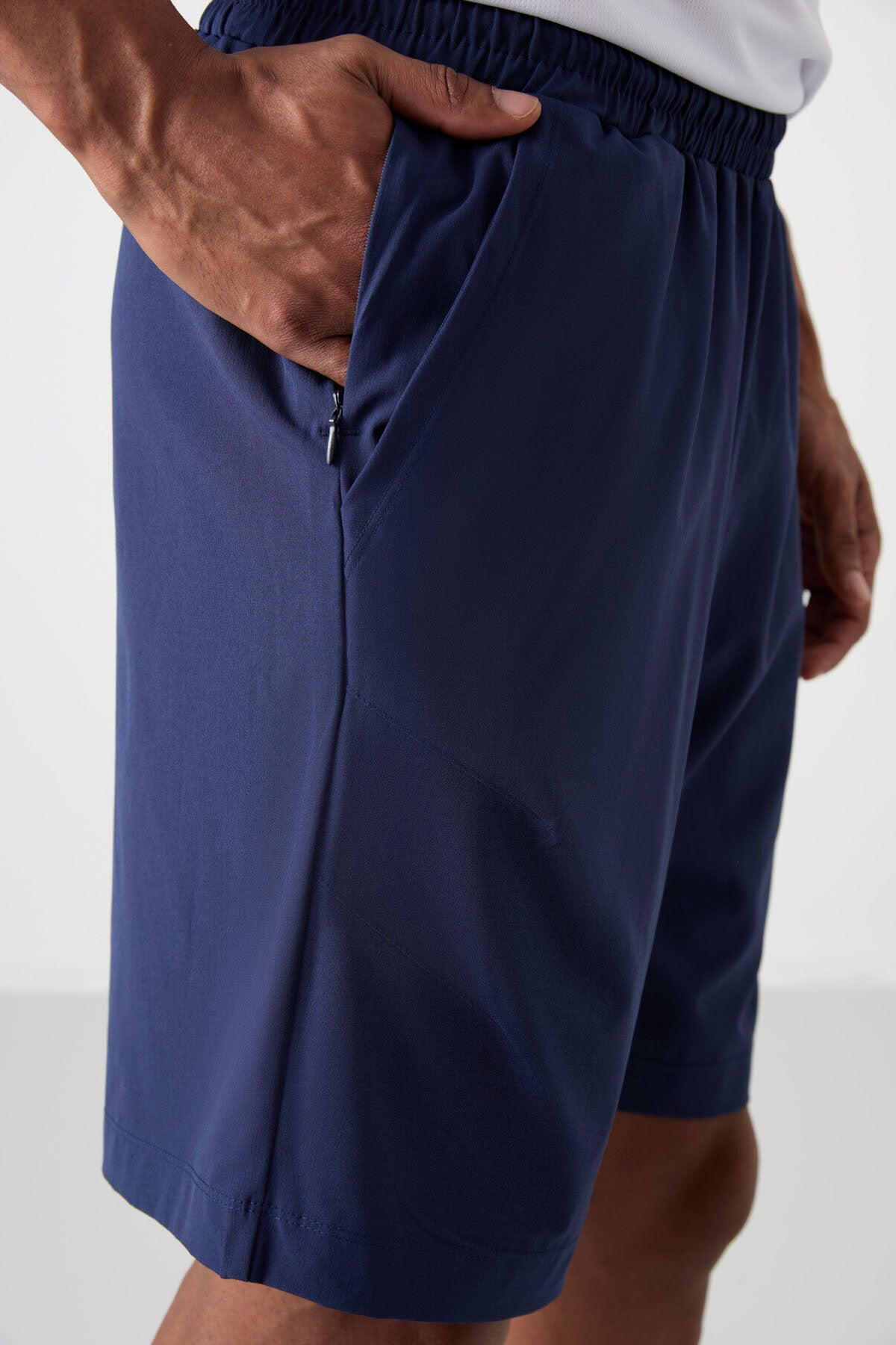 Indigo Polyester Thick Soft Comfort Fit Men's Shorts - 81268