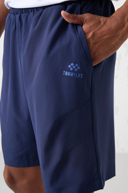 Indigo Polyester Thick Soft Comfort Fit Men's Shorts - 81268