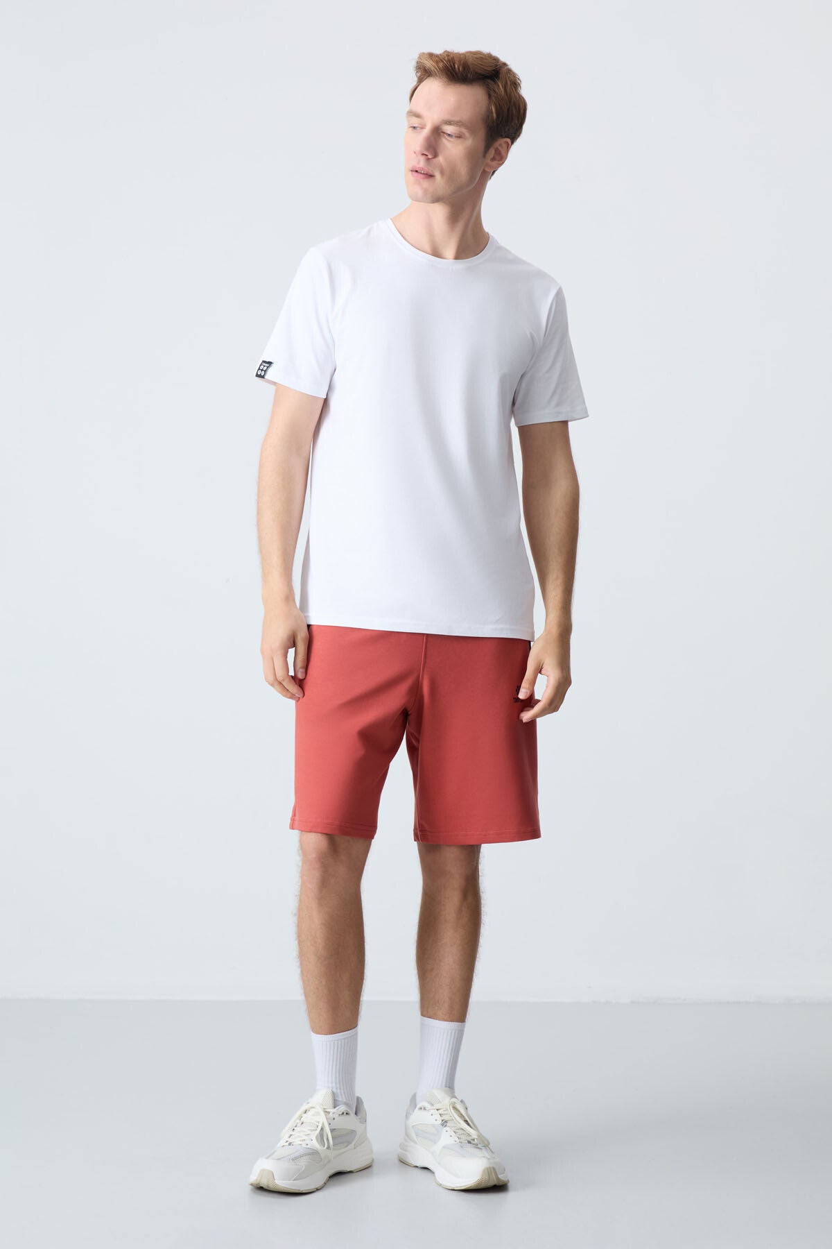 Hidden Zipper Back Pocket Laced Standard Fit Men's Shorts - 81136