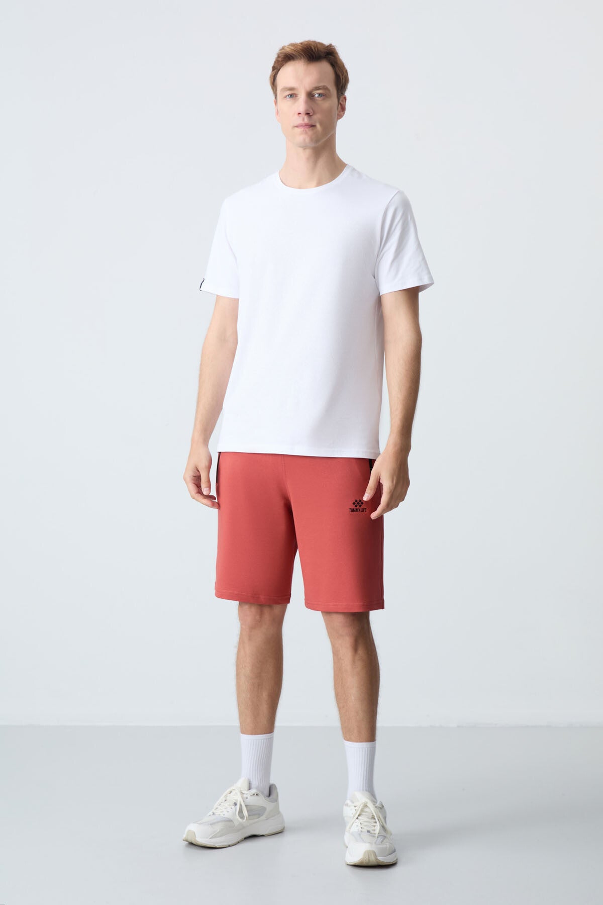 Hidden Zipper Back Pocket Laced Standard Fit Men's Shorts - 81136