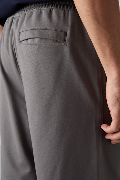 Dark Grey Cotton Thick Soft Textured Comfort Fit Basic Men's Shorts - 81261
