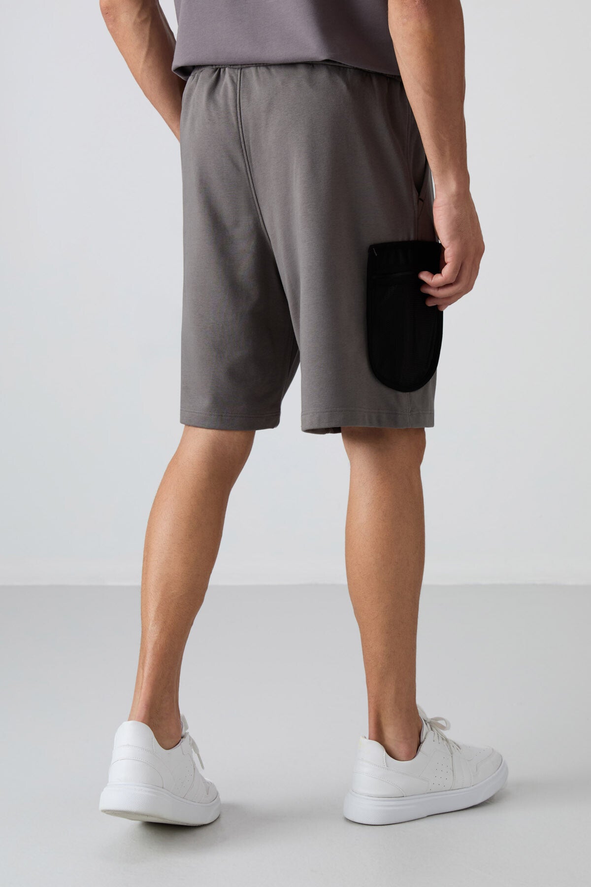 Dark Gray Cotton Thick Soft Textured Comfort Fit Printed Men's Shorts - 81266