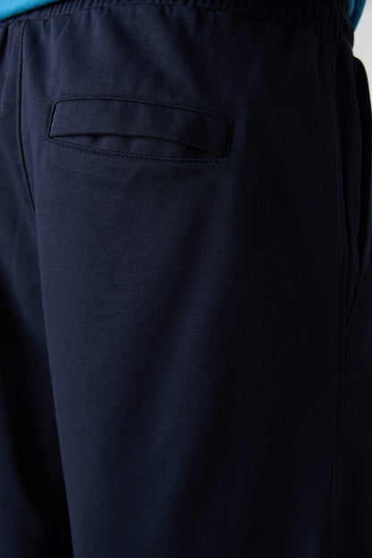 Navy Blue Cotton Thick Soft Textured Comfort Fit Basic Men's Shorts - 81261