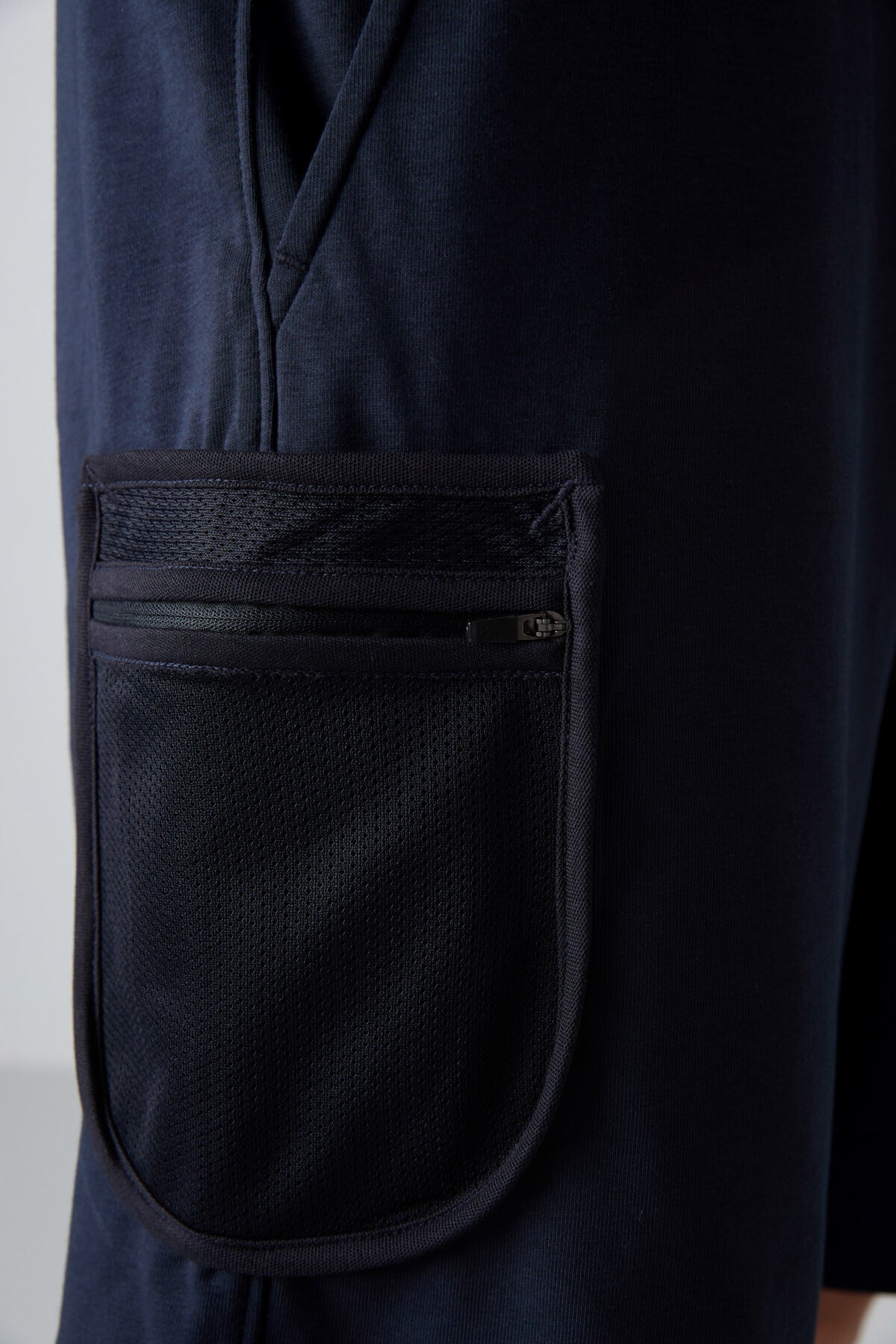Navy Blue Cotton Thick Soft Textured Comfort Fit Printed Men's Shorts - 81266