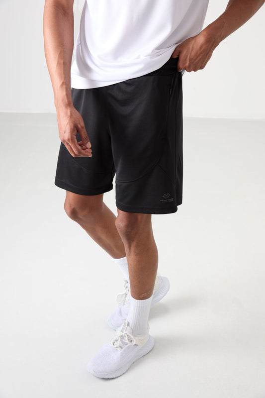 Black Polyester Thick Soft Comfort Fit Men's Shorts - 81271