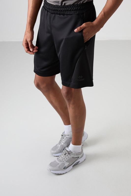 Black Polyester Thick Soft Comfort Fit Men's Shorts - 81273