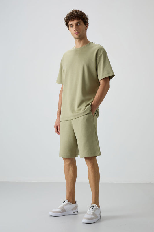 Oversize Fit Basic Men's Shorts Set - 85249