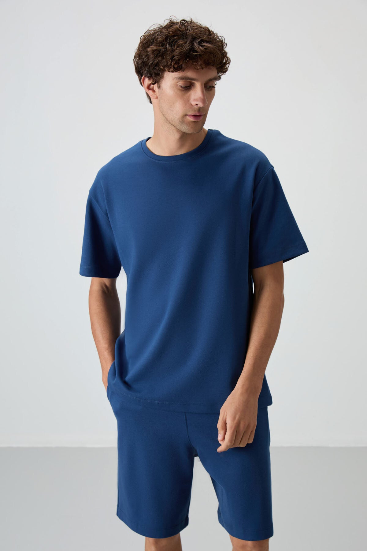 Parlament Cotton Thick Soft Textured Oversize Fit Basic Men's Shorts Set - 85249