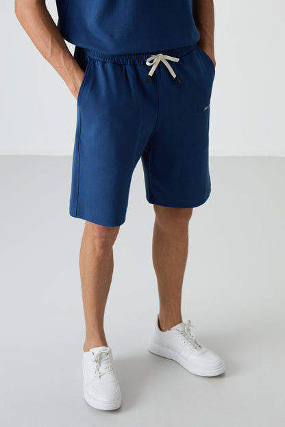 Parlament Cotton Thick Soft Textured Oversize Fit Embroidered Men's Shorts Set - 85250