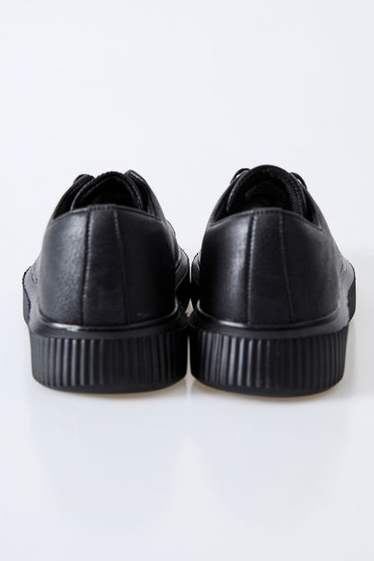 Black Laced Perforated PU Leather Men's Sports Shoe - 89129