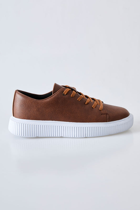 Perforated PU Leather Men's Sports Shoe with Lace - 89129
