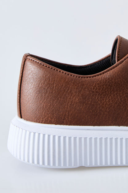 Perforated PU Leather Men's Sports Shoe with Lace - 89129