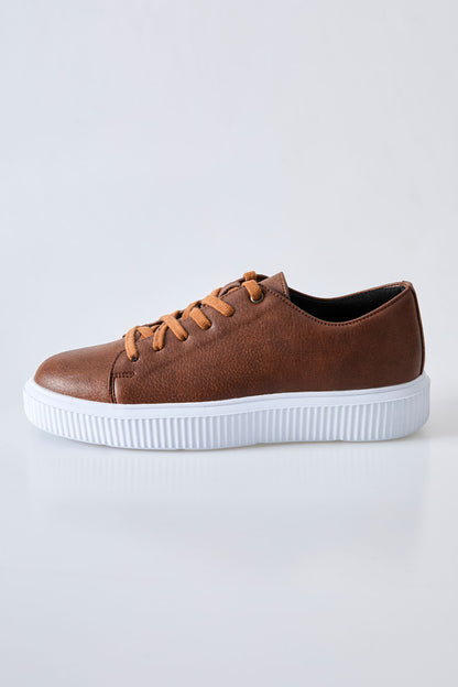 Perforated PU Leather Men's Sports Shoe with Lace - 89129
