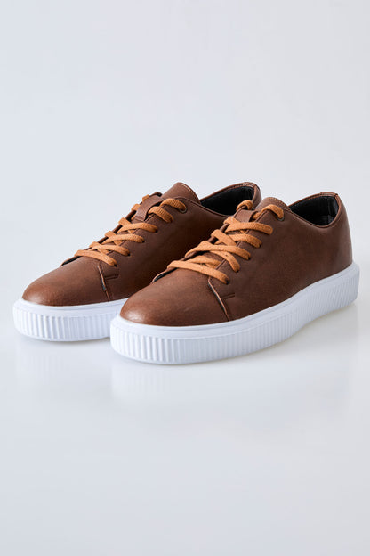 Perforated PU Leather Men's Sports Shoe with Lace - 89129