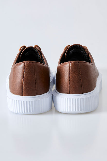 Perforated PU Leather Men's Sports Shoe with Lace - 89129