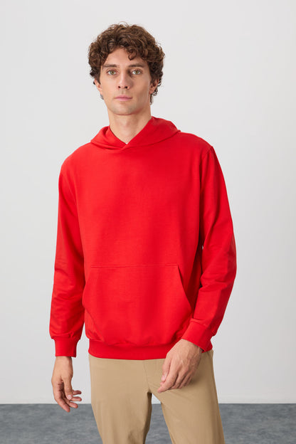 Fiesta Cotton Soft Textured Hooded Standard Fit Basic Men's Sweatshirt - 88362