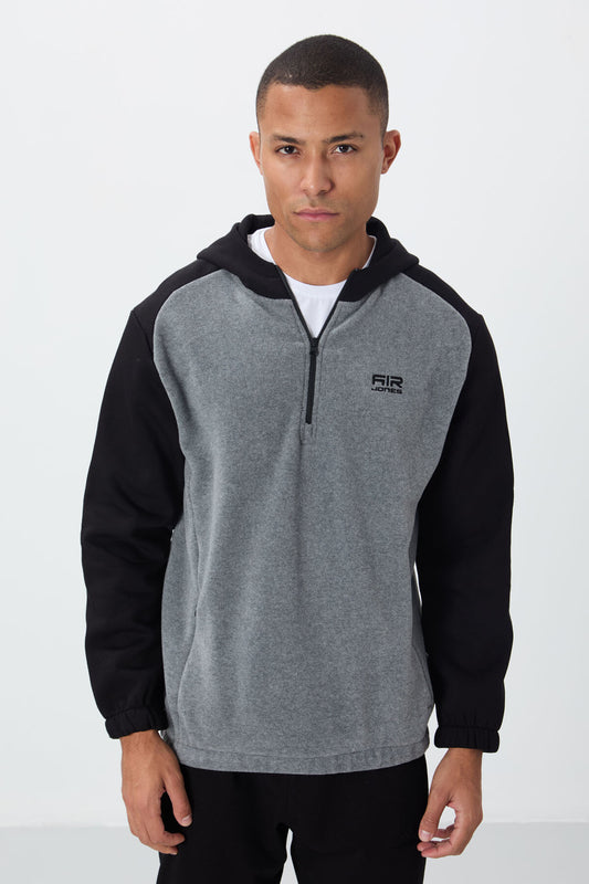 Ruby Gray Melange Standard Fit Polar Men's Sweatshirt - 88300