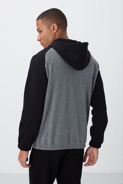 Ruby Gray Melange Standard Fit Polar Men's Sweatshirt - 88300