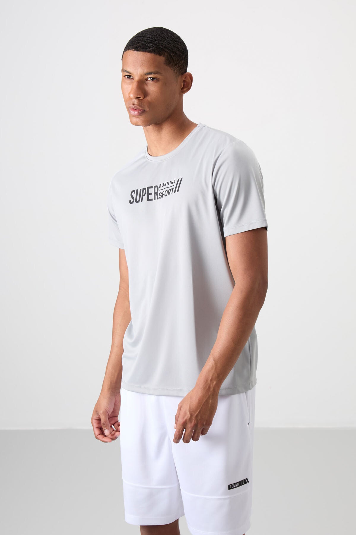 Breathable Textured Thin Flexible Standard Fit Men's Performance T-Shirt - 88385