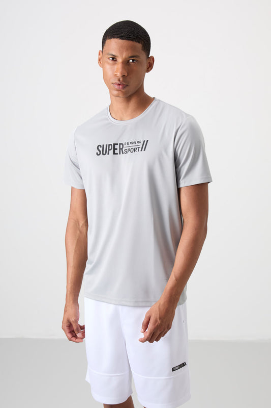 Breathable Textured Thin Flexible Standard Fit Men's Performance T-Shirt - 88385