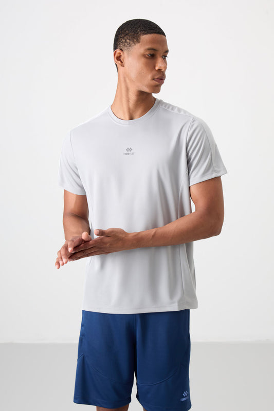 Breathable Textured Thin Stretch Standard Fit Men's Performance T-Shirt - 88390