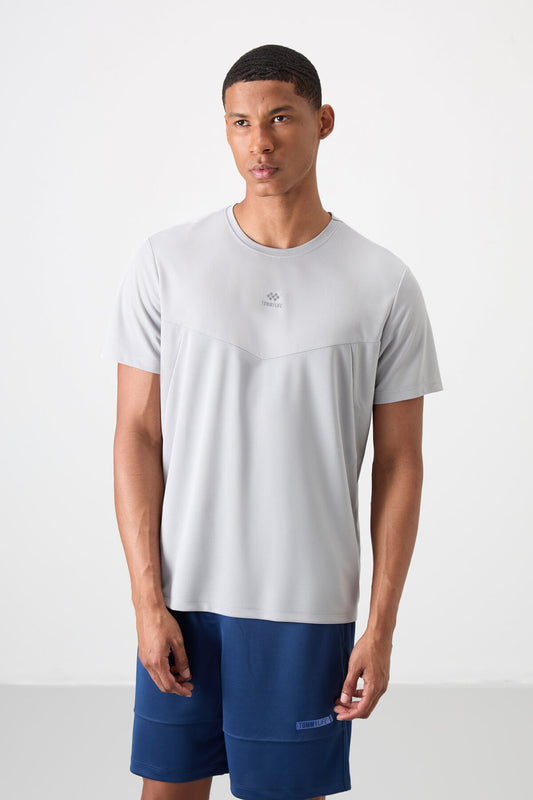 Breathable Textured Thin Flexible Standard Fit Men's Performance T-Shirt - 88391