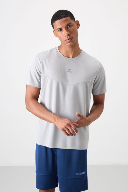 Breathable Textured Thin Flexible Standard Fit Men's Performance T-Shirt - 88391